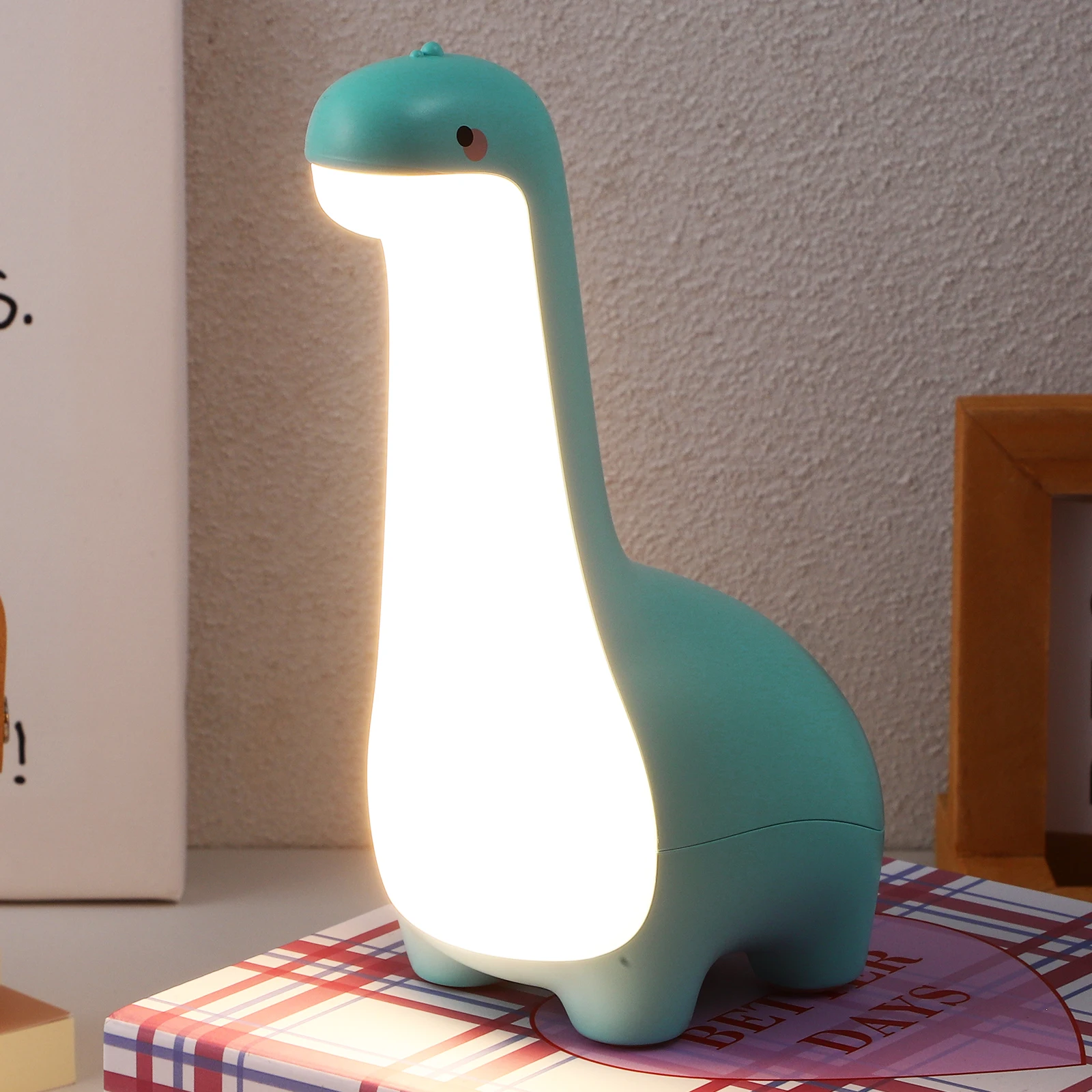 

Cute Dinosaur Dinosaur Night Light Nursery Animal Light Blue Small Cartoon Lamp Table Nursery Animal Decorative Lights