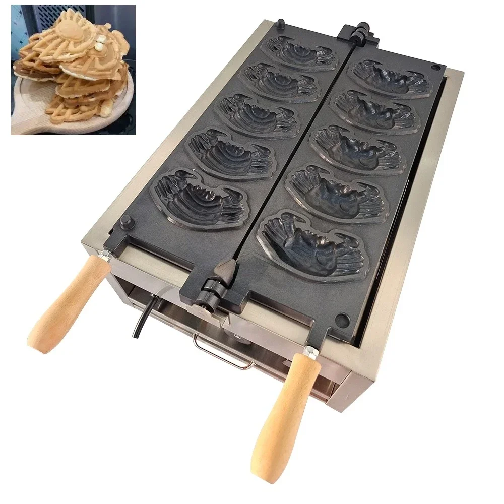 commercial non stick egg waffle maker crab waffle iron animal shapes cartoon Waffle 110/220 voltage factory price