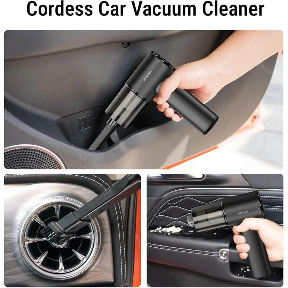 Portable Cordless 4 in 1 Vacuum Cleaner 14000PA Rechargeable Car Vacuum Duster Inflator Pump with LCD Display Accessories