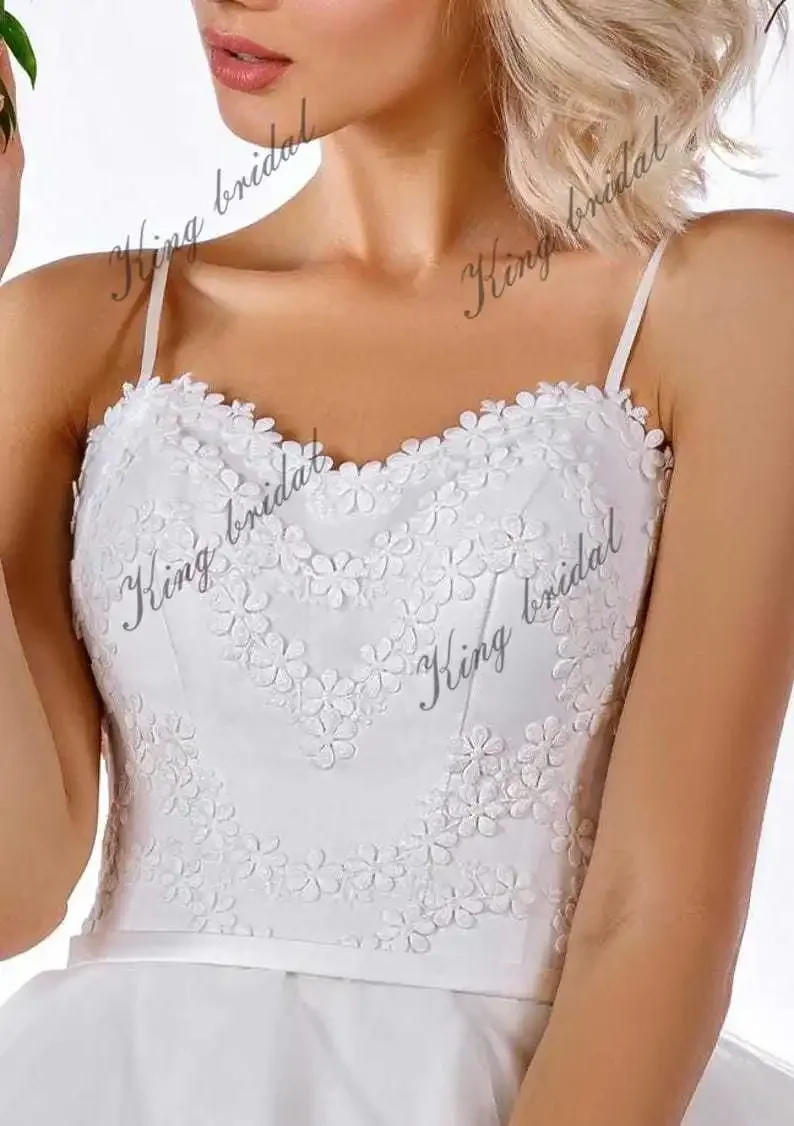 تول ثوب الزفاف الأزهار الحبيب مشد ثوب الزفاف فستان وصيفة الشرف مخصص فساتين الزفاف السباغيتي حزام فستان الزفاف