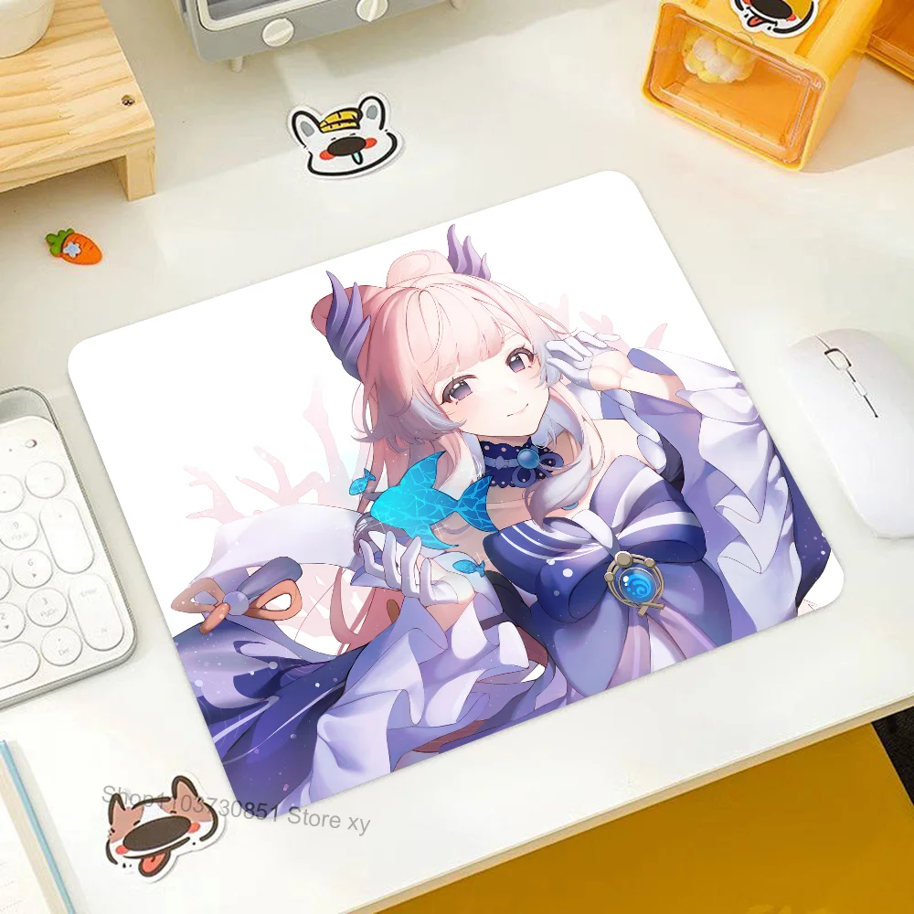 

Sangonomiya Kokomi Genshin Impact Mousepad RGB Small Size Gaming Mouse Pad With LED Light Desk Mat Super Smooth Non-slip Rubber