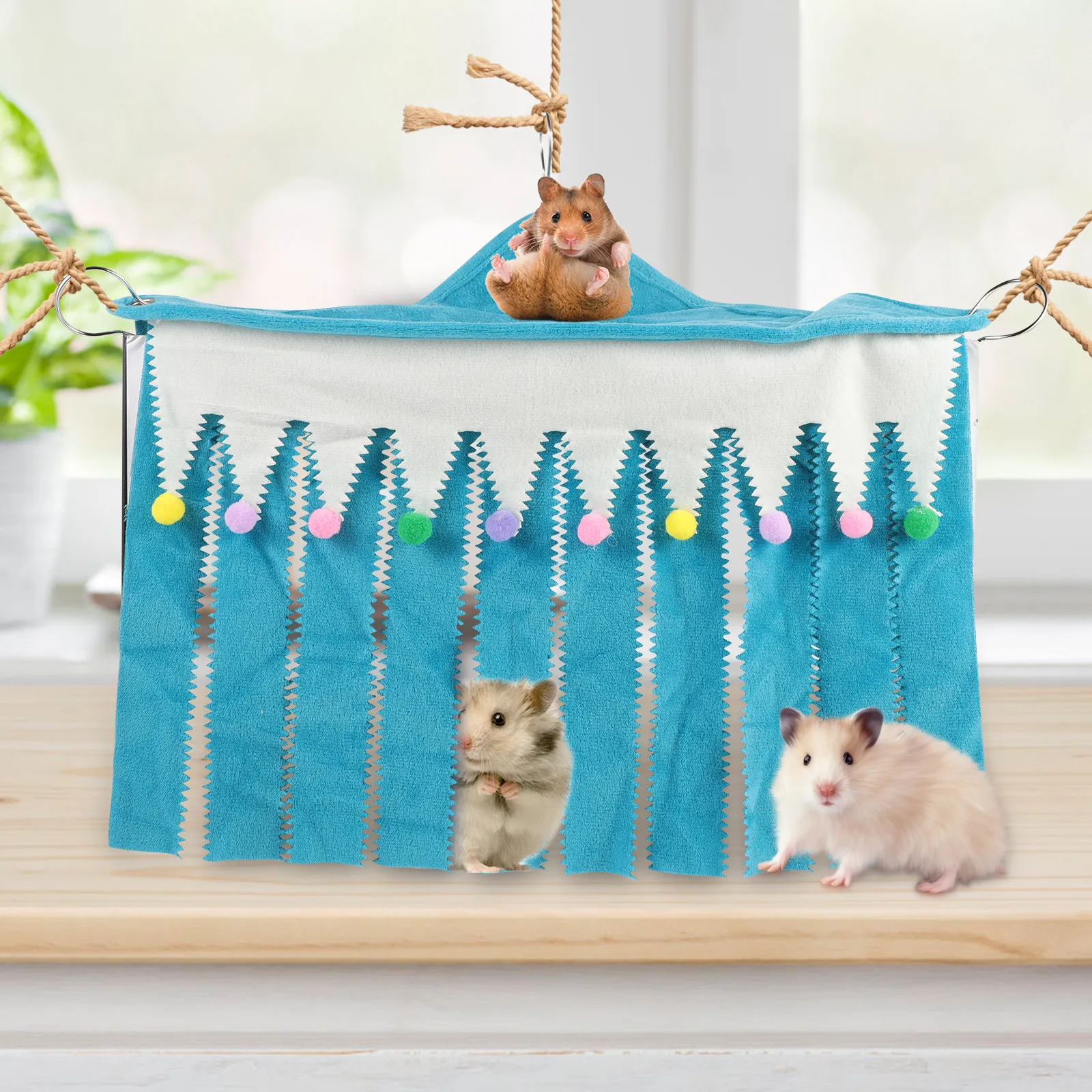 

Pet Hammock Hut for Hamsters Rats Chinchillas Squirrels Soft Flannelette Hideaway Nest Bed Sleeping Environment Cage Essential