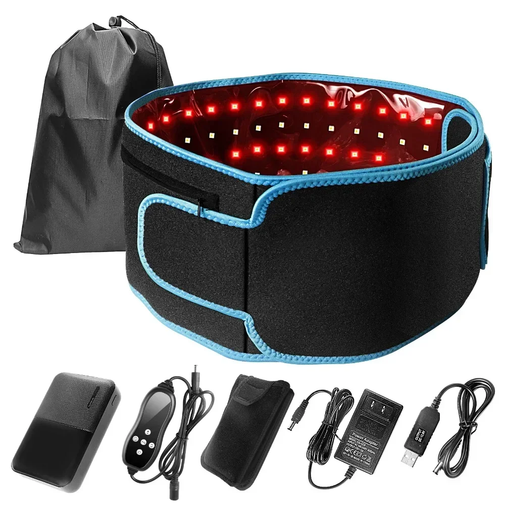 Sunsred New Arrival Massage Weight Loss Waist Vibration Red Light Therapy 633nm 850nm Rad Light Therapy Belt Wrap