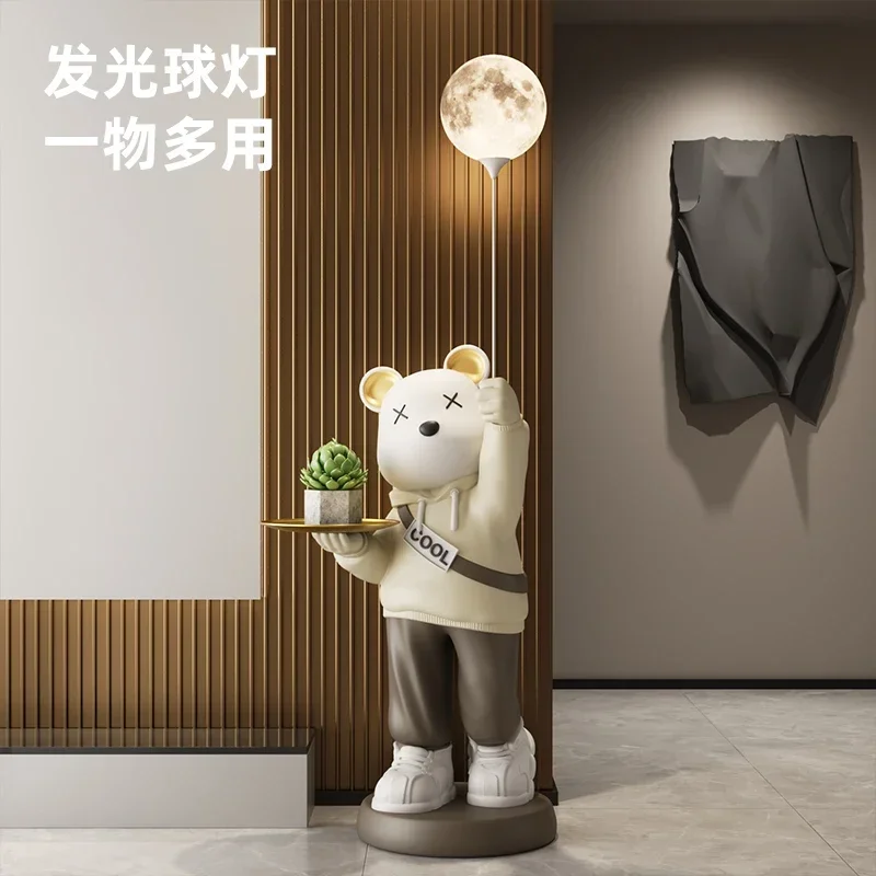 Sculpture Ornaments Violent Bear Sofa with Tray Bedroom 120 Cm Living Room Soft Decoration Internet Celebrity Home Gift