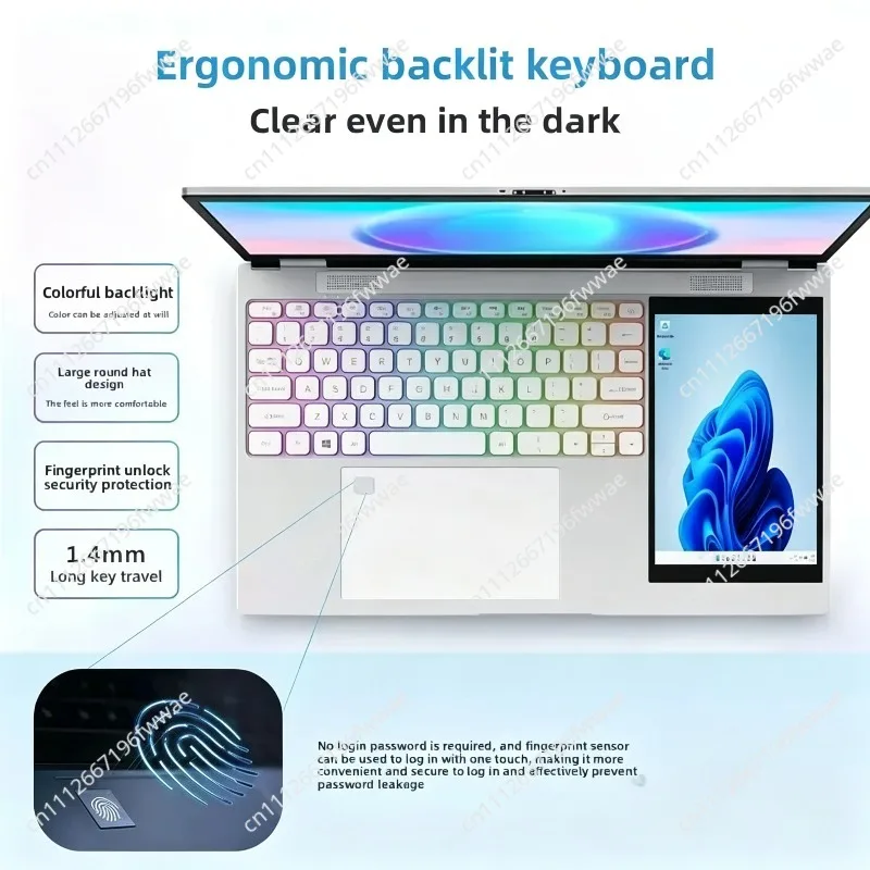 15.6 Inch + 7 Inch Dual-screen Touchscreen Laptop Thin Office Design Game Book