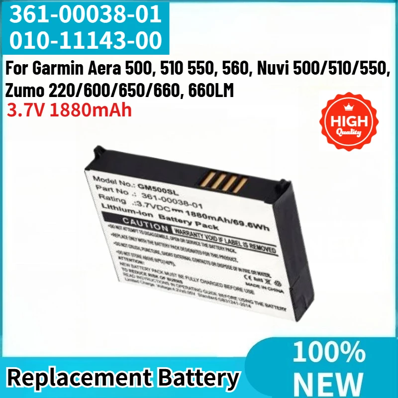 New High Quality Battery 1880mAh 010-11143-00 361-00038-01 for Garmin Nuvi 500/510/550,Aera 500 510 550 560,Zumo 220/600/650/660
