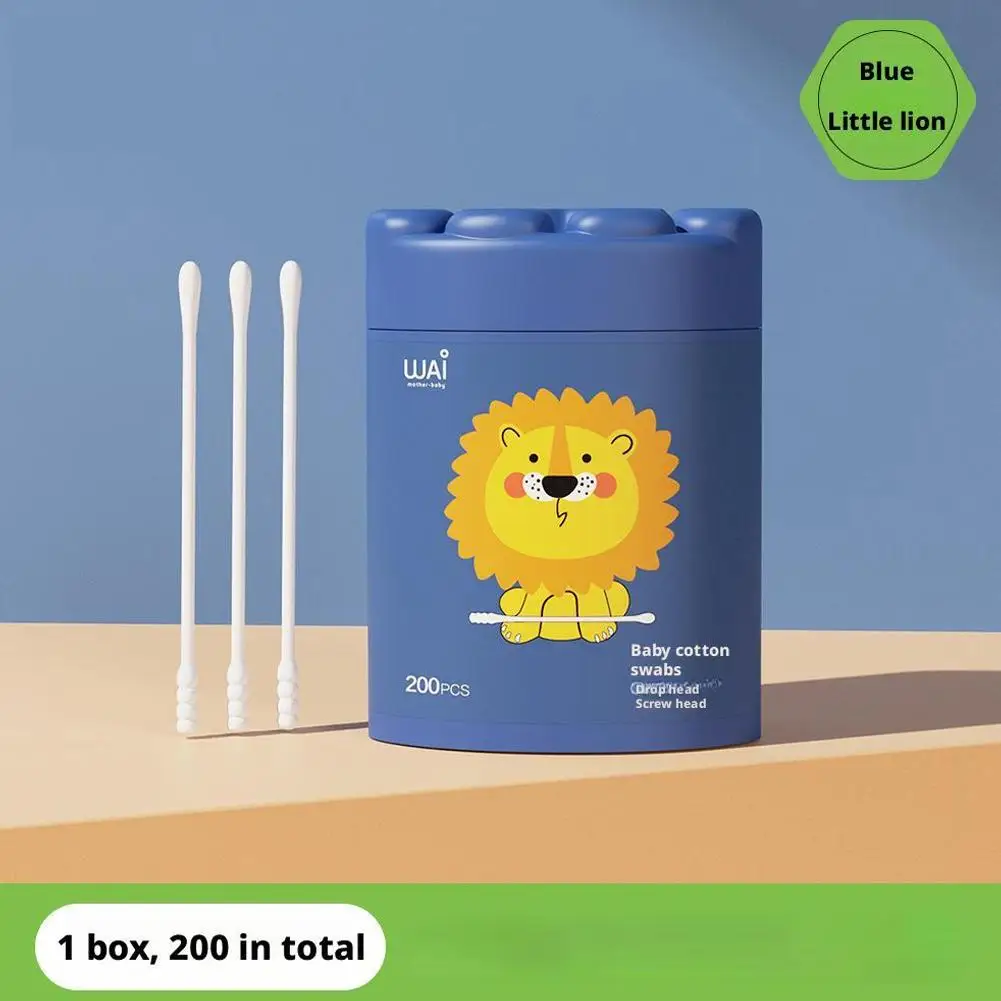 Coton-tige jetable pour bébé, 200 pièces, bâtons de papier en boîte, coton-tige pour enfants, démaquillant, soins de la peau doux de chine