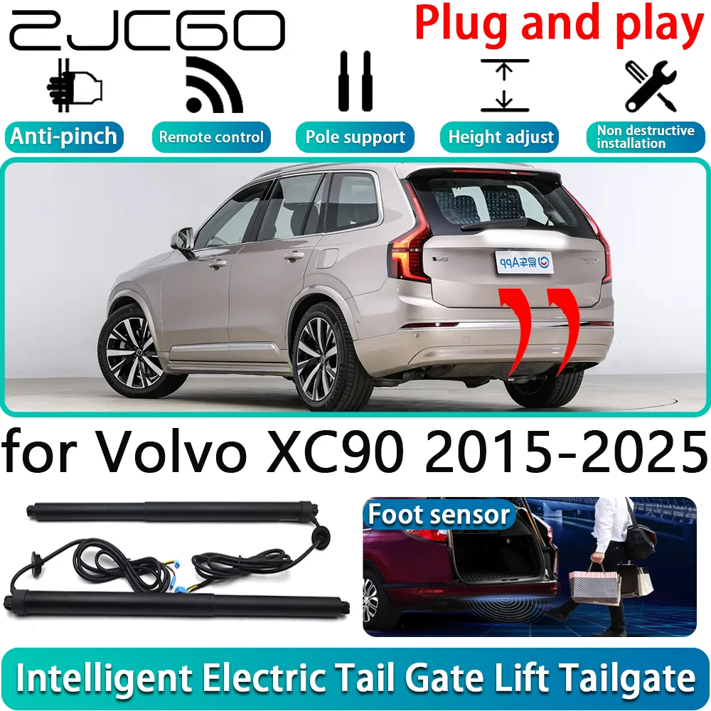 ZJCGO for Volvo XC90 2015-2025 Car Electric Powered Tailgate Power Liftgate Automatic Tailgate System With Foot Sensor