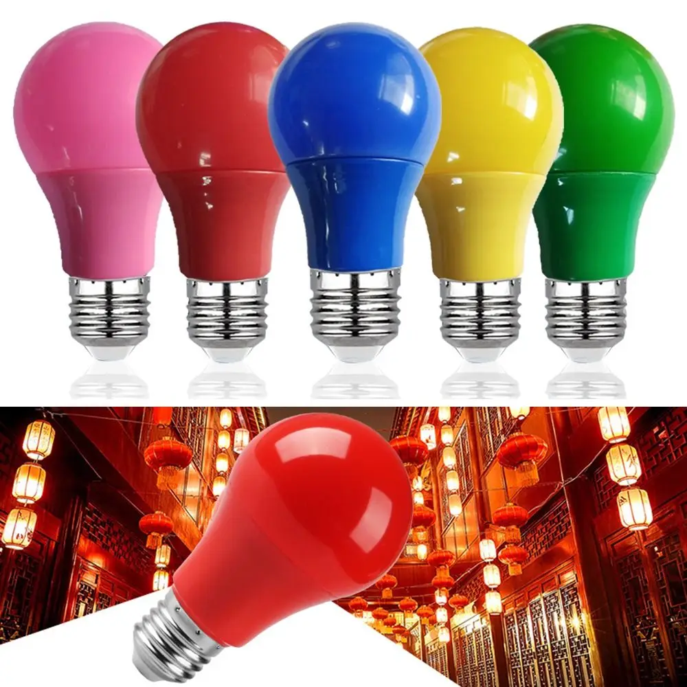 Led Colorful Bulb Lamp E27 B22 Base Colorful Led Light Lampada Ampoule 8W AC 100-240V Flashlight A60 Bulbs Home Decor