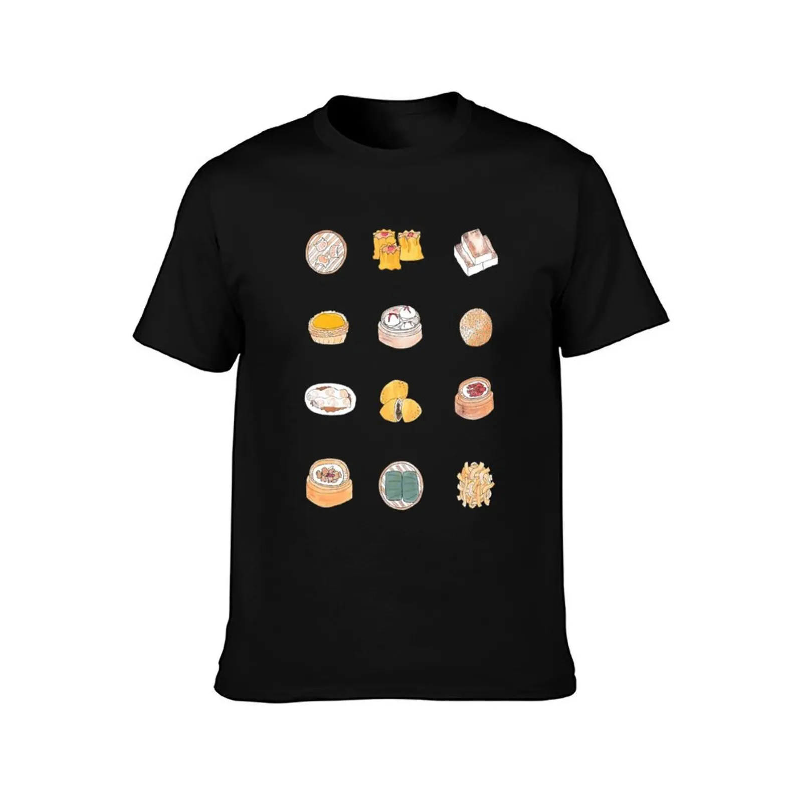 Dim Sum Icon Collage T-Shirt Sport Basic Moisture Wicking Tee