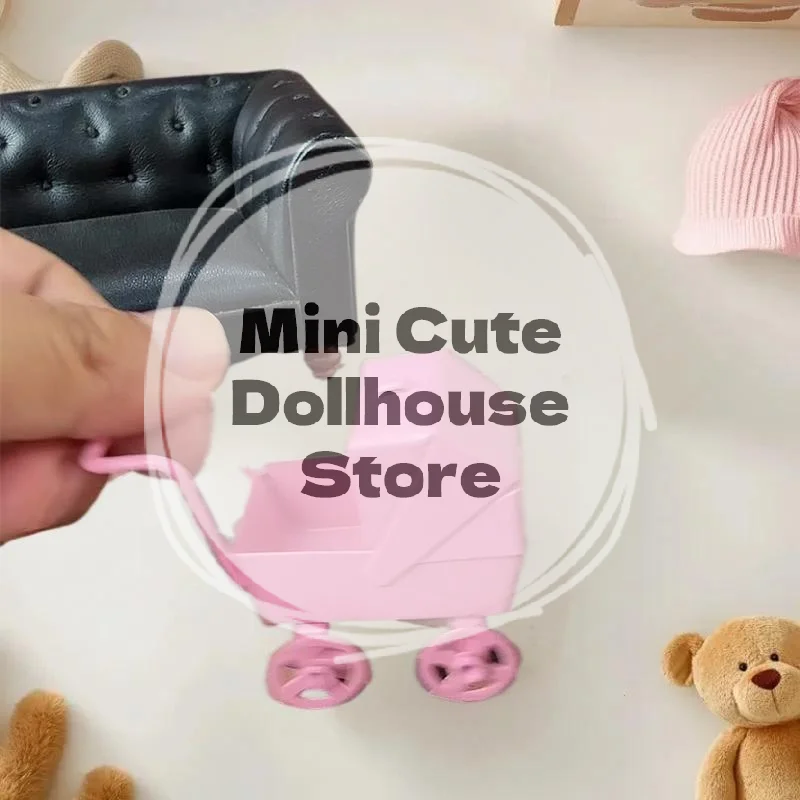 

Детская игрушка «сделай сам» — миниатюры кукольного домика, детская коляска розового цвета, масштаб 1:12 с подвижными колесами