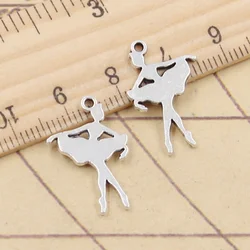 20pcs Charms Ballet Girl Dancer 22x15mm Tibetan Silver Color Pendants Antique Jewelry Making DIY Handmade Craft