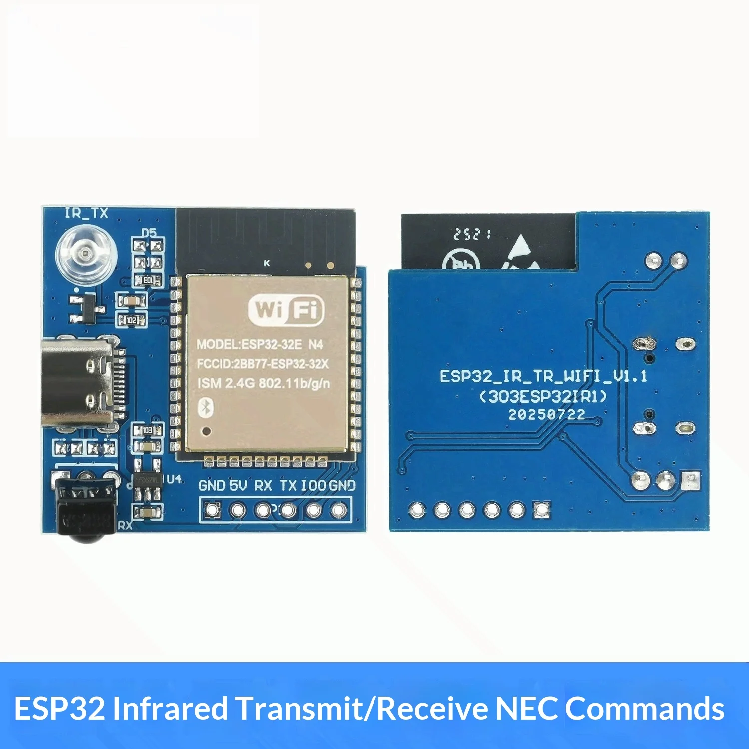 ESP32E-N4 Development Board Infrared Transmit Receive NEC Code WIFI Transparent Transmission Module