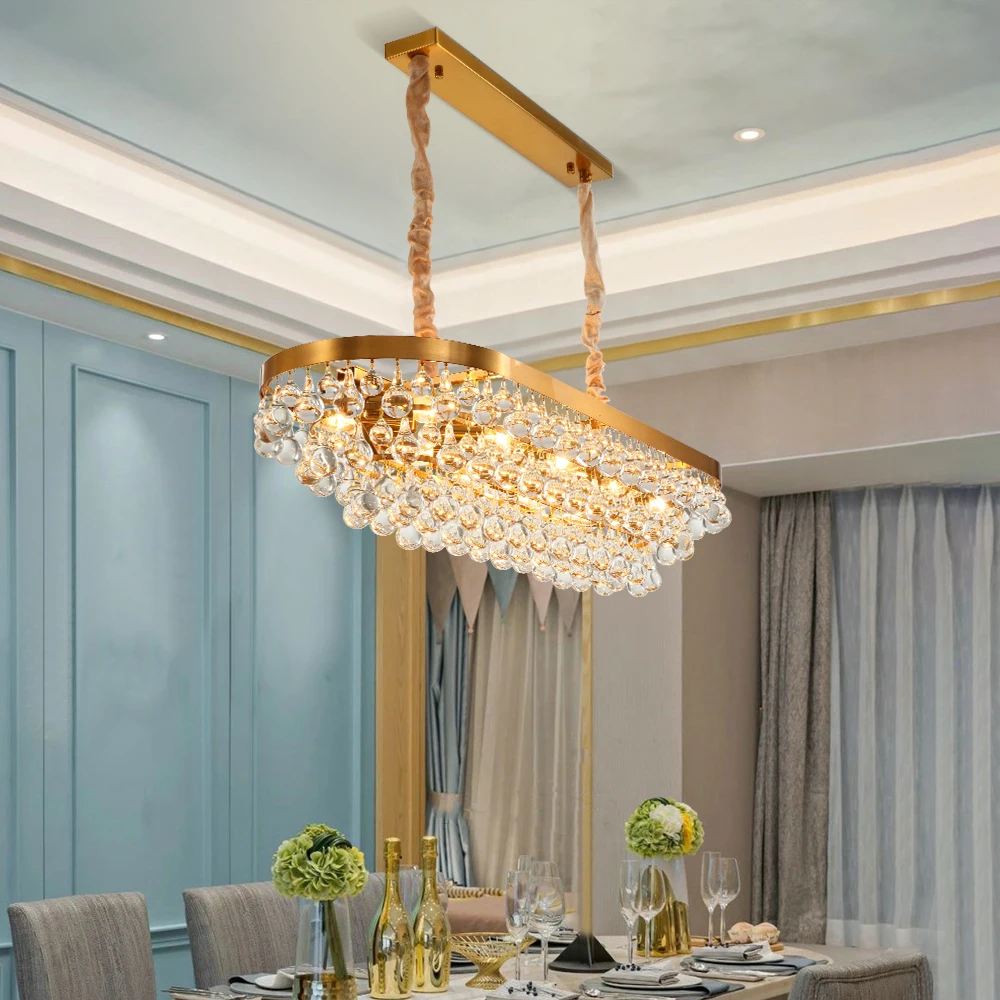 Luxury Crystal Chandelier For Dining Living Room Modern Water Droplet Design Lamp Led Creative