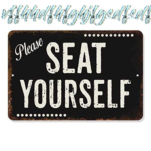 Please Seat Yourself SIgn Restaurant Decor Rustic Wall Signs Décoration Vintage Lobby Diner Hostess Art Seating Gift 8 x 12 sign