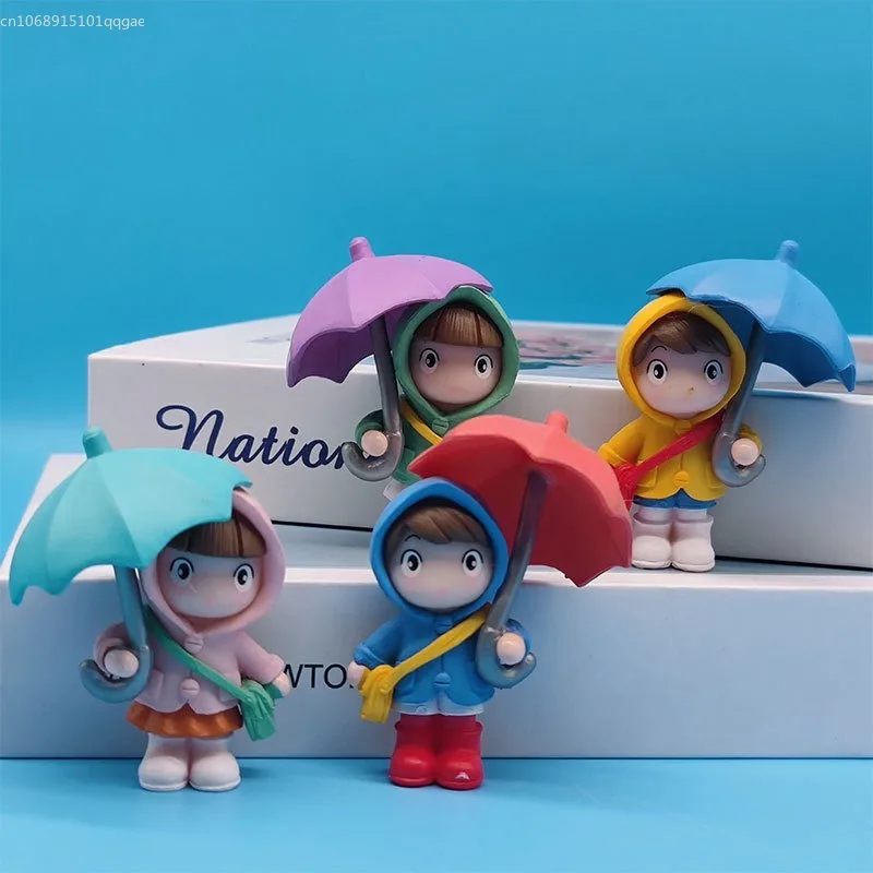 Exquisite Cartoon Umbrella Girl Ornament Household Supply Children Toy Umbrella Girl Figurines Micro Decoración Hogar Dragon