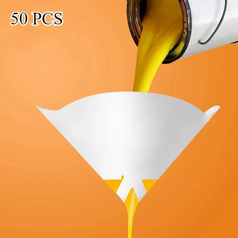 

50Pcs Disposable Paint Filter Paper Purifying Straining Cup Funnel 100 Mesh Conical Paint Filte Mesh Nylon Paper