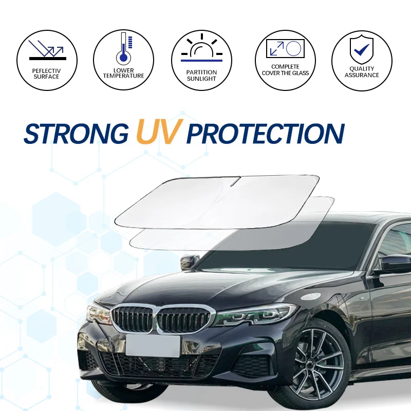 Windshield Sun Shade For BMW 3 Series 328i G20 G21 G28 F34 Sunshade Sun Visor Protector Foldable Blocks UV Rays Keep Car Cooler