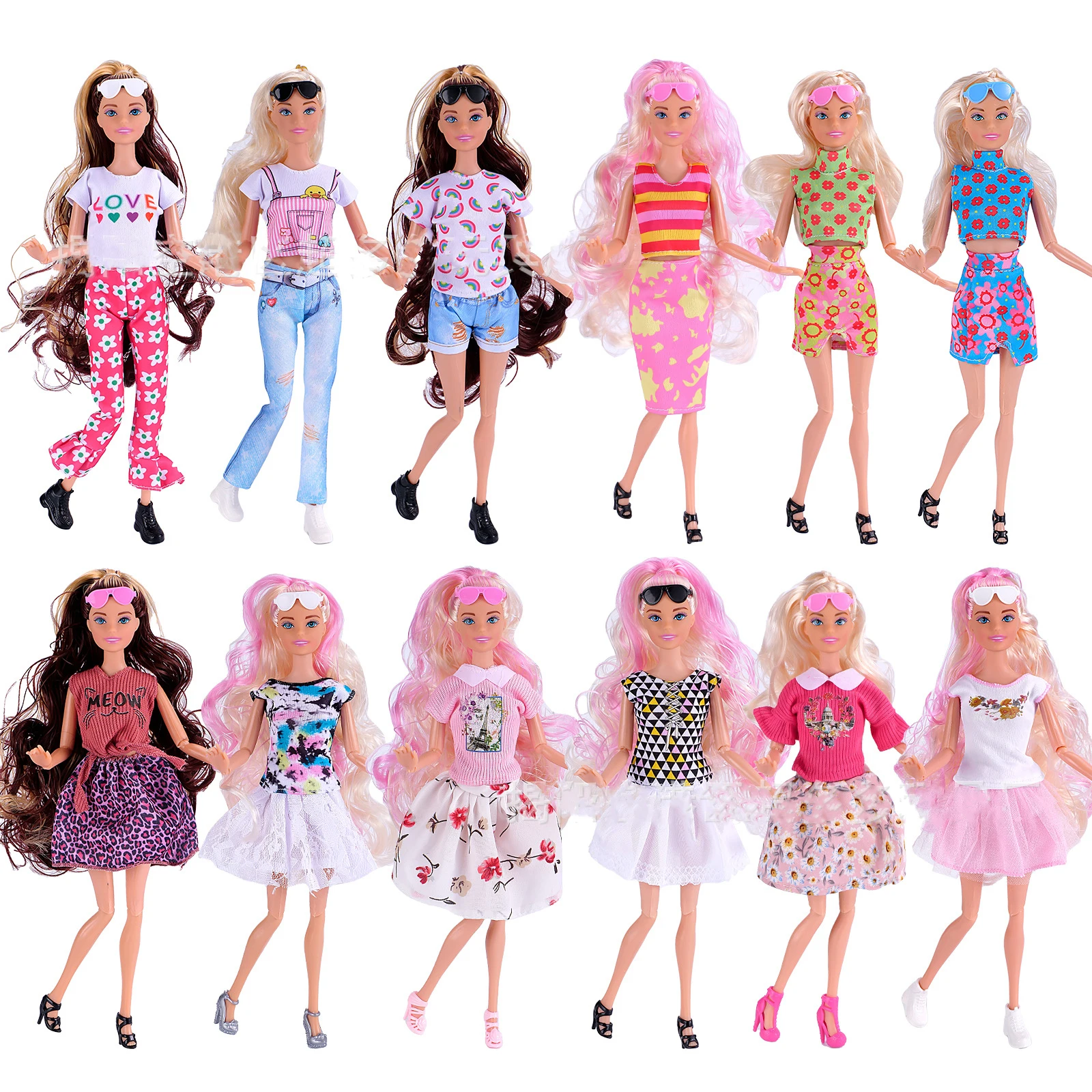 Bela maquiagem supermodelo boneca 1/6 moda boneca 30cm meninas brinquedos vestir-se conjuntos multi-articular móvel crianças brincar de casa brinquedo