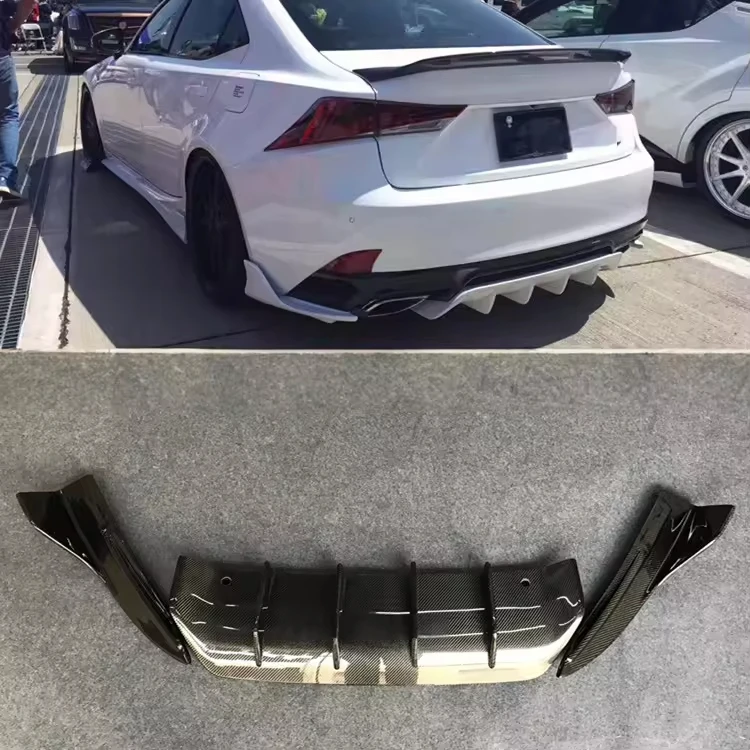 شفة ناشرة خلفية من ألياف الكربون مناسبة لسيارة لكزس IS IS300 2013-2019، بعد تركيب واختبار المركبات الفعلية #4
