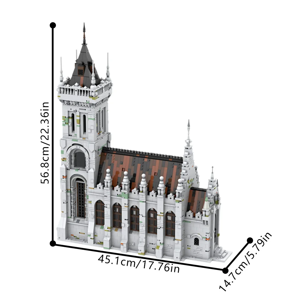 MOC Gothic Kirche Modulare Bausteine Modell Gothic Kirche Architektur Ziegel Montage Spielzeug Kinder Geburtstag Geschenk