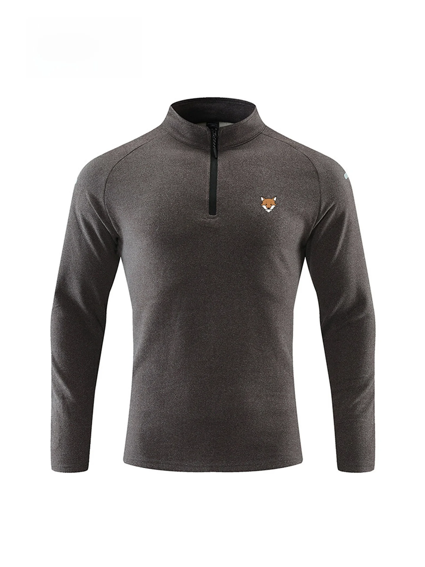 

Спортивная толстовка для мужчин с высоким воротником на молнии, длинными рукавами, быстросохнущая, для бега весной, из флисовой ткани, стандартного кроя