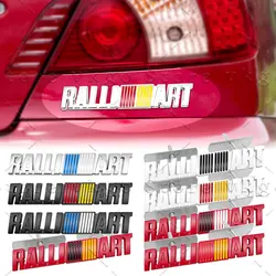 Car Decor 3D Metal RALLIART Logo Front Grill Emblem Sticker For Mitsubishi Lancer Competition Outlander ASX Rear Trunk Decals