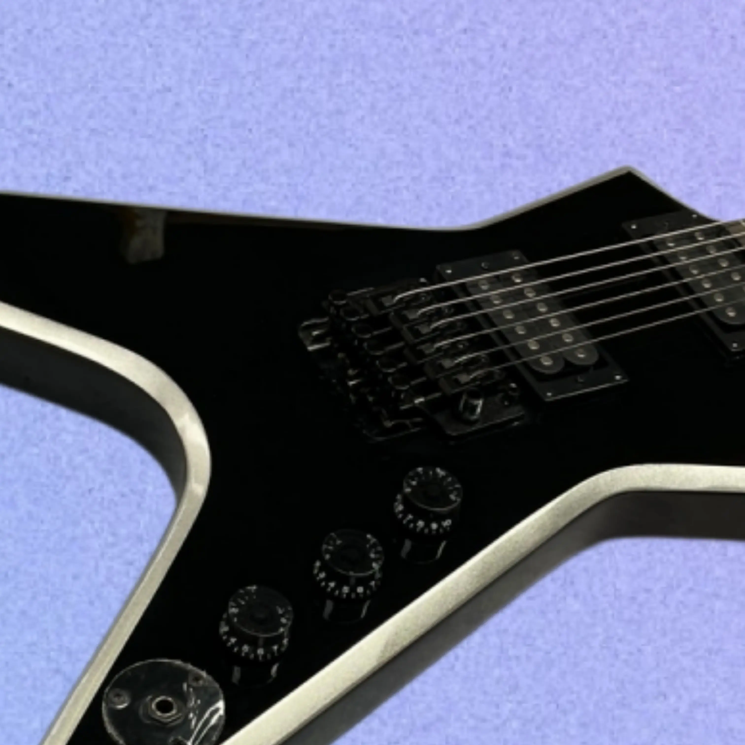 New Black Electric Guitar With Mahogany Body, Silver Binding,And Dual‑Coil Pickups Guitars,Ideal For Stage Performances Guitarra