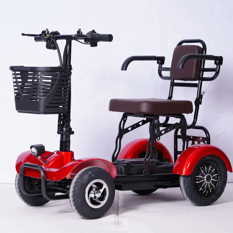 Four-Wheel Electric Folding Scooter for Adults Adult Wheelchair Mobile 4-Wheel Electric Bicycle Motorcycle Scooters Product