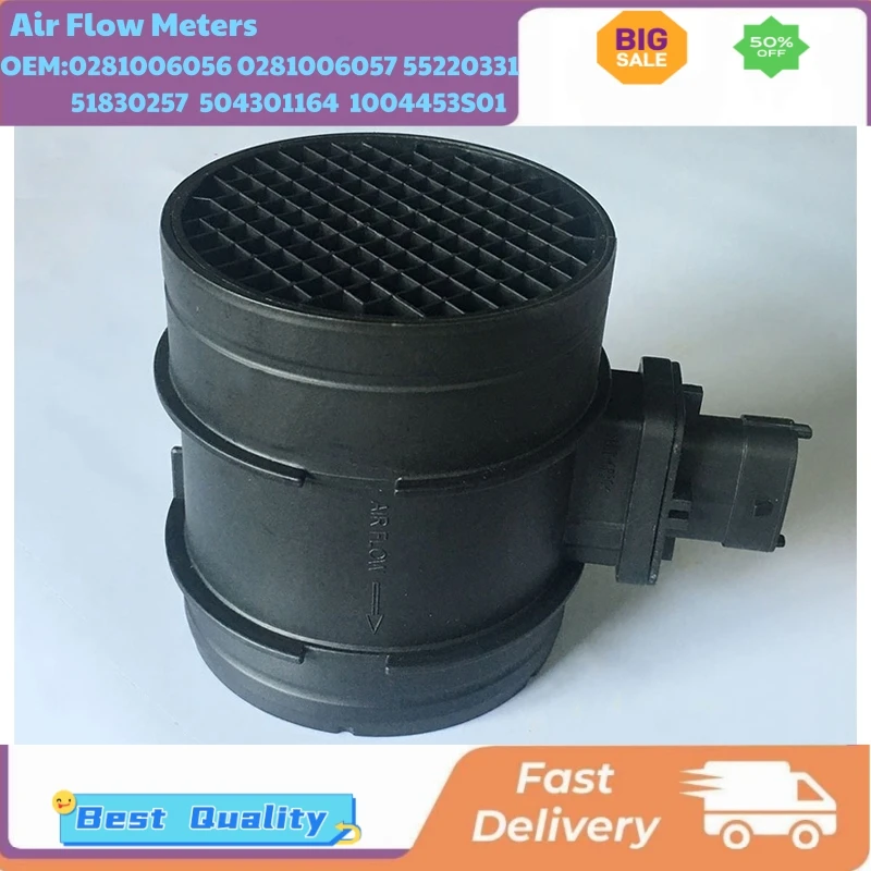 

Auto Air Flow Sensor 0281006056 0281006057 55220331 51830257 504301164 1004453S01 for Fiat Ducato Iveco Daily V IV 2.0L 2.3L 3.0