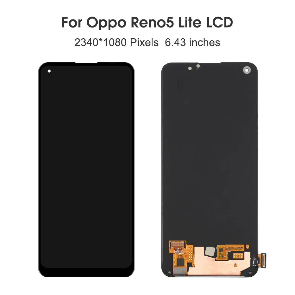 AMOLED For OPPO 6.43''Reno5 Lite For Reno 5 Lite CPH2205 LCD Display Touch Screen Digitizer Assembly Replacement