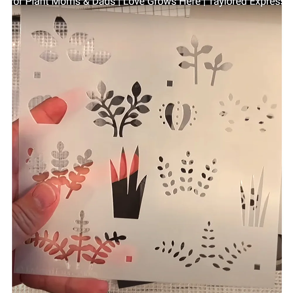 I like Plants Natural Layering Stencils Cut-Dies and Edge-Stamps Handmade DIY Scrapbooking Greeting Card Diary Craft Decoration