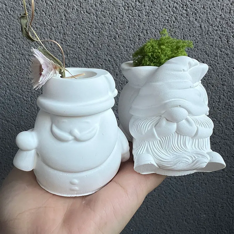 Santa Claus Vase Silikon Form DIY Aroma Gips Flüchtige Stick Container Epoxidharz Zement Stift Halter Kerze Glas Beton Form