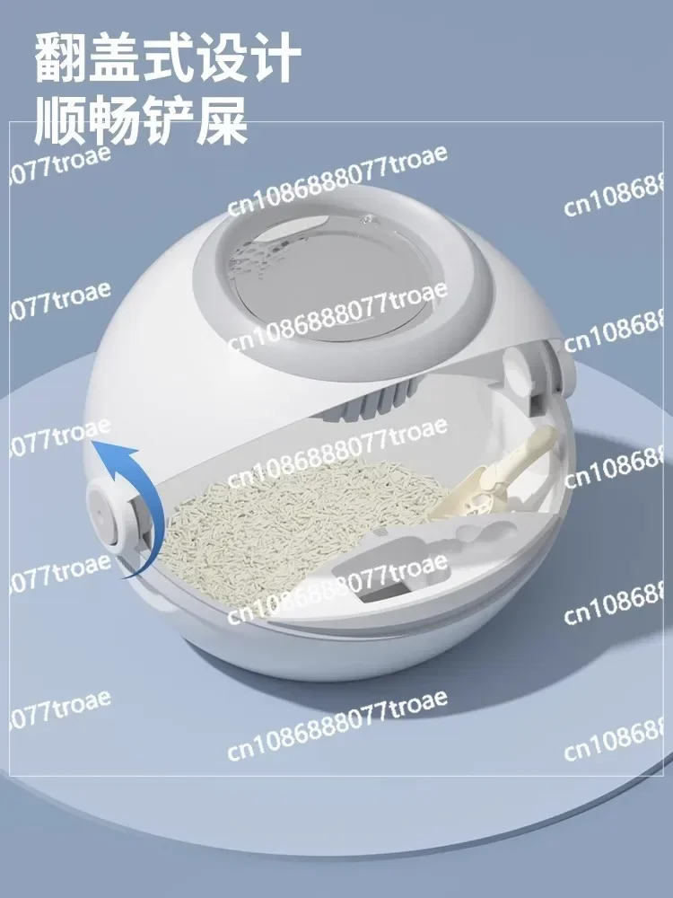 Cat litter box, fully enclosed spacecraft, cat toilet, deodorizing and splash proof, large cat litter box