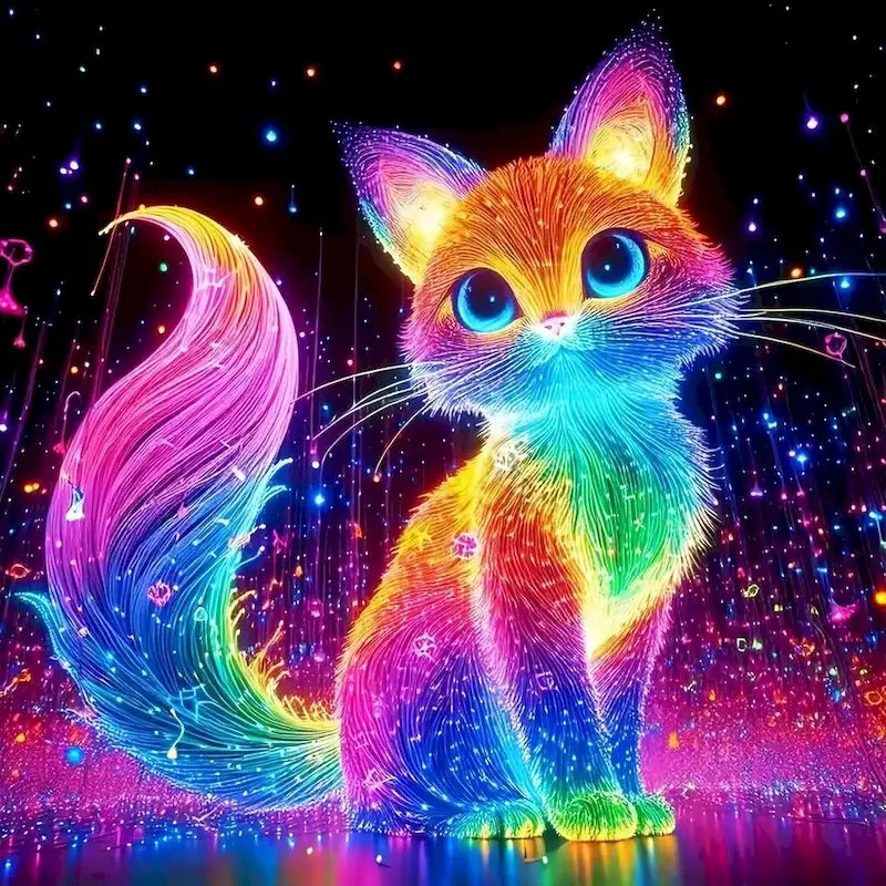 RUOPOTY Diamond Painting Cat Animal Full Square Round Picture Of Rhinestones Diy Gift Embroidery Wall Decor Mosaic