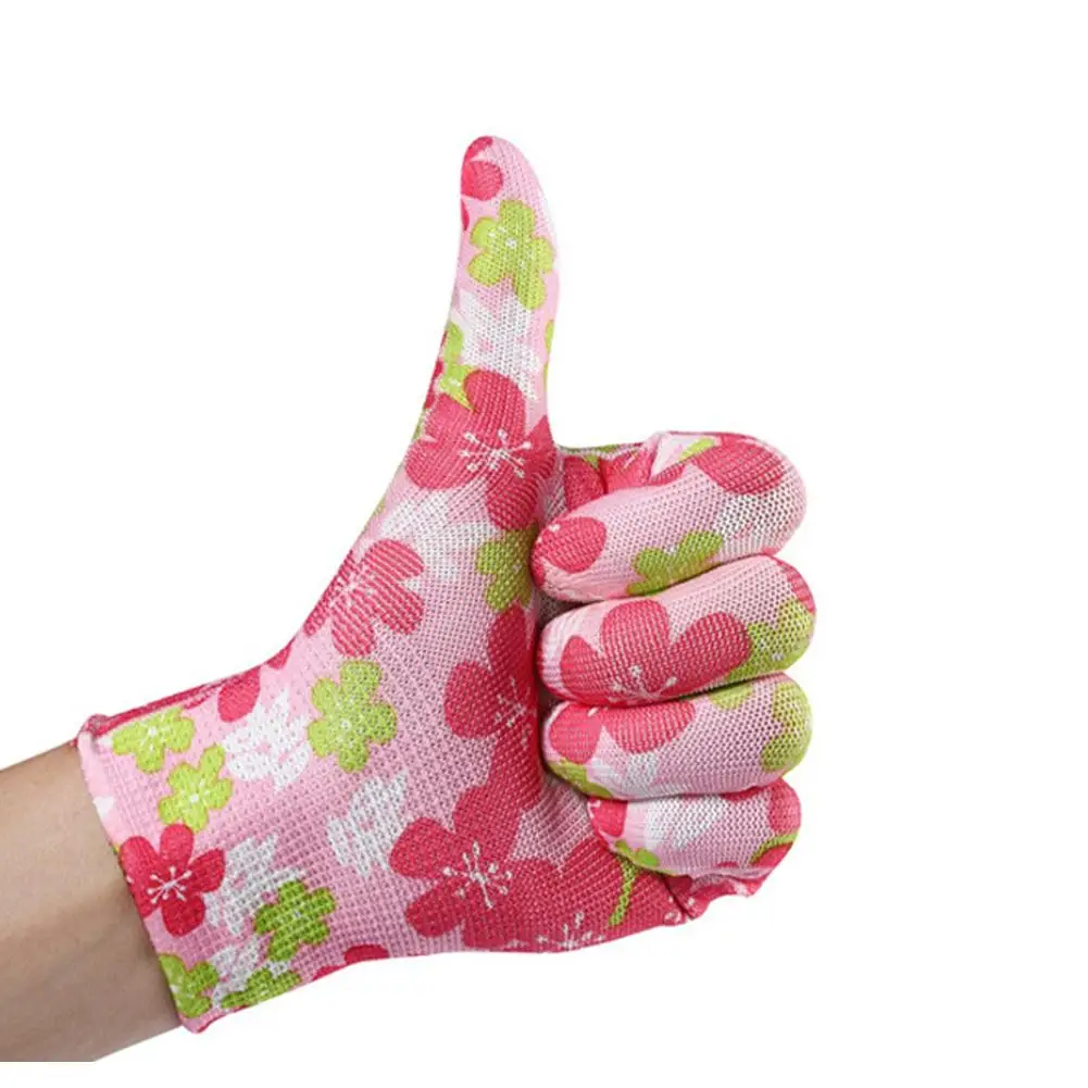 

12 pairs Yard Cleaning Palm-Coated Floral Garden Gloves Protection Labor Working Household Non-Slip Non-Slip Gloves Women G D2A3