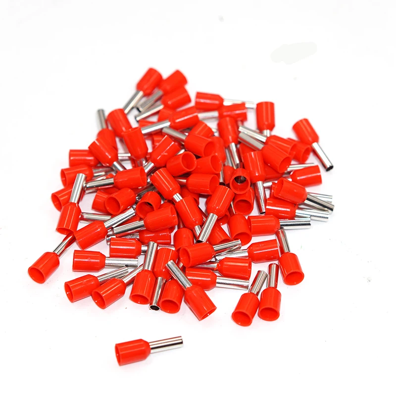 100pcs Ferrules Terminal Block Cord End Wire  Copper Crimp Connector Electrical Crimp Terminator E0508 E7508 E1008 E1508 E2508