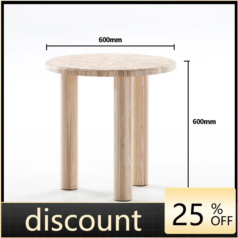 

LMM solid wood log round coffee table sofa side table Nordic modern simple light luxury