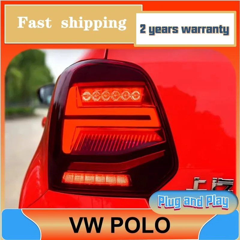 

Car Styling for VW POLO Taillights 2006-2016 Polo Tail Light Rear DRL Fog Brake Reversing Turn Signal