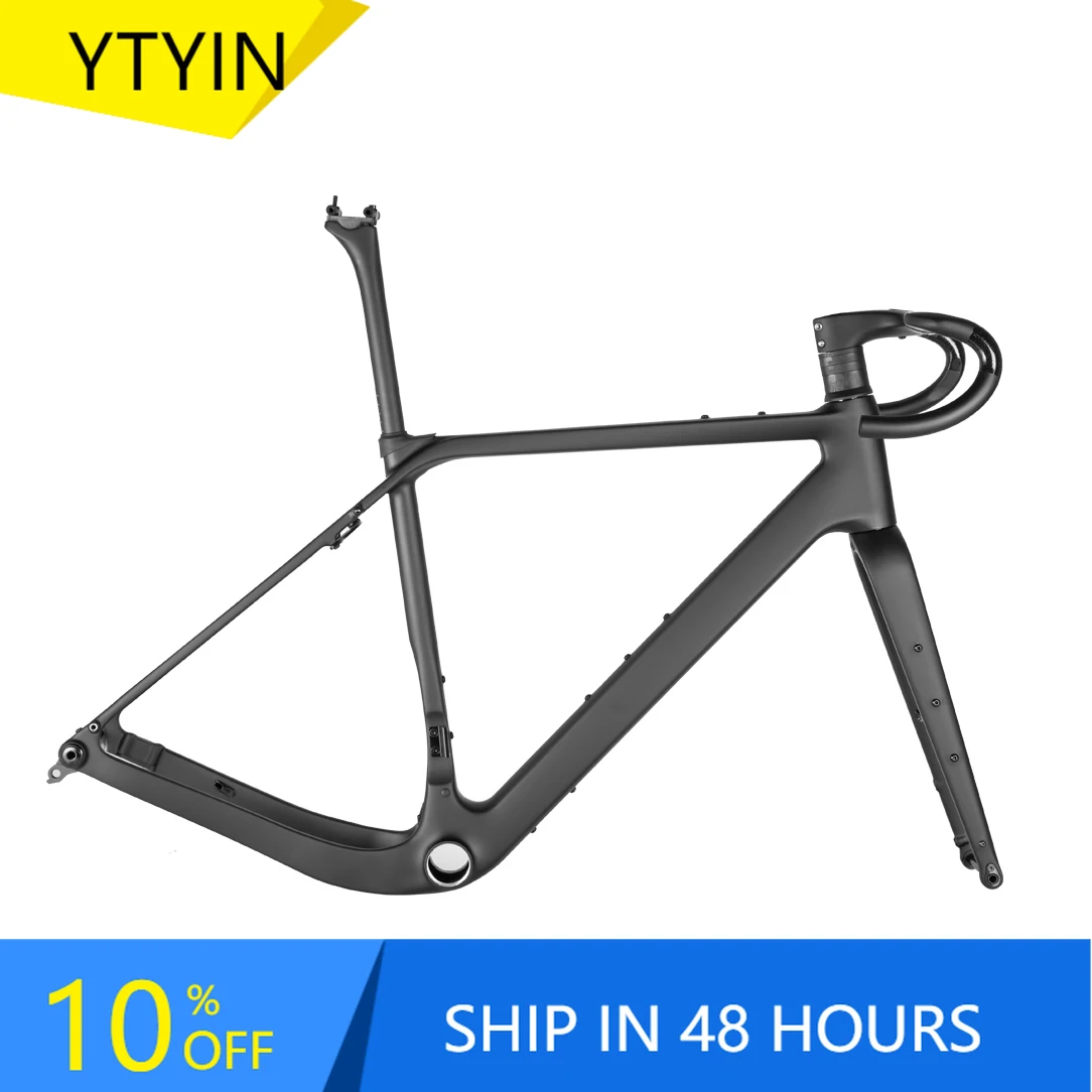 

YTYIN Spcycle G058 Carbon Gravel Bike Frame Max Tire 700x50C UDH Hanger T47 BB Gravel Bicycle Carbon Frameset With HB-068 Handle