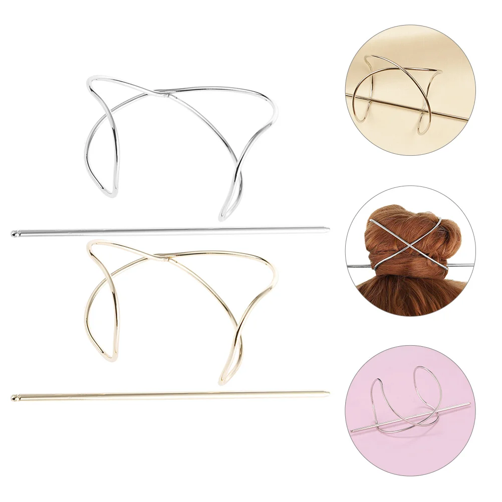 

French Hair Pin Curved Metal Hairpin European and American Bun Accessories for Women Miss Barrettes