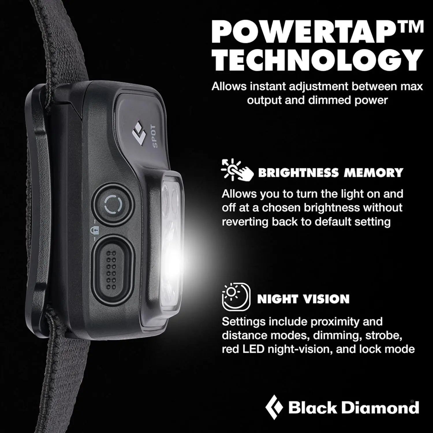 Linterna frontal impermeable de 400 lúmenes con luz regulable, banda ajustable, pilas AAA incluidas