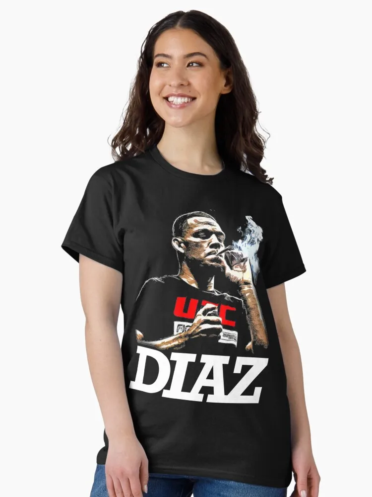 

Лето 2026, UFC NATE DIAZ, боевая футболка с рисунком, женская спортивная хлопковая футболка с коротким рукавом, свободная рубашка для отдыха и фитнеса, унисекс