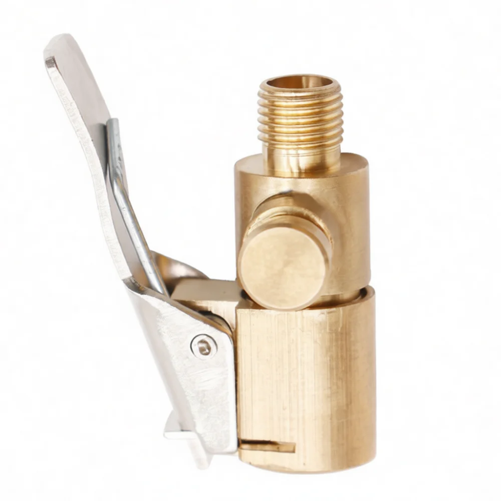Auto Tire Inflator Nozzle Connector With Deflation Valve Brass Threaded Adapter For Car Air Pump Hose American Valve