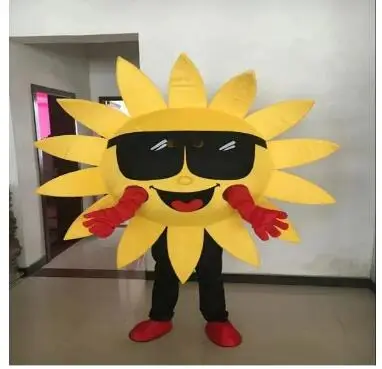 New Adult Hot Sale Sunglasses Sun Sunflower Mascot Costume Christmas Fancy Dress Halloween Mascot Costume Free Ship