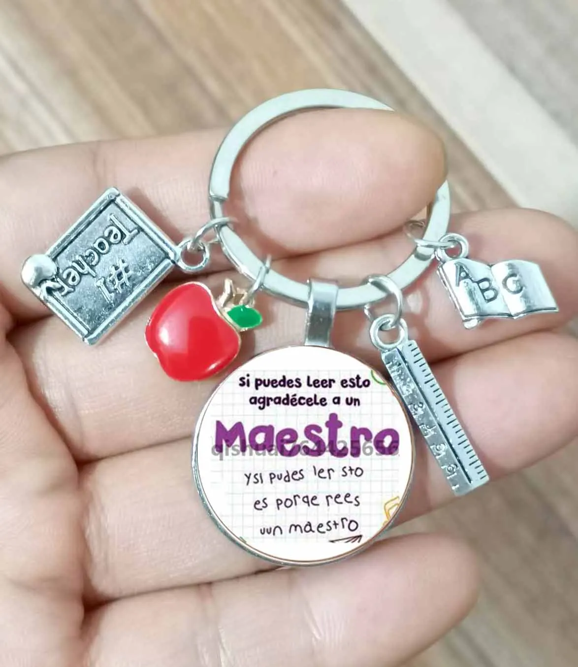 2024 New Teacher Gift Spanish Master Keychain Women\'S Teacher\'S Day Gift Appreciation Master Keyholder Original Gift Teacher