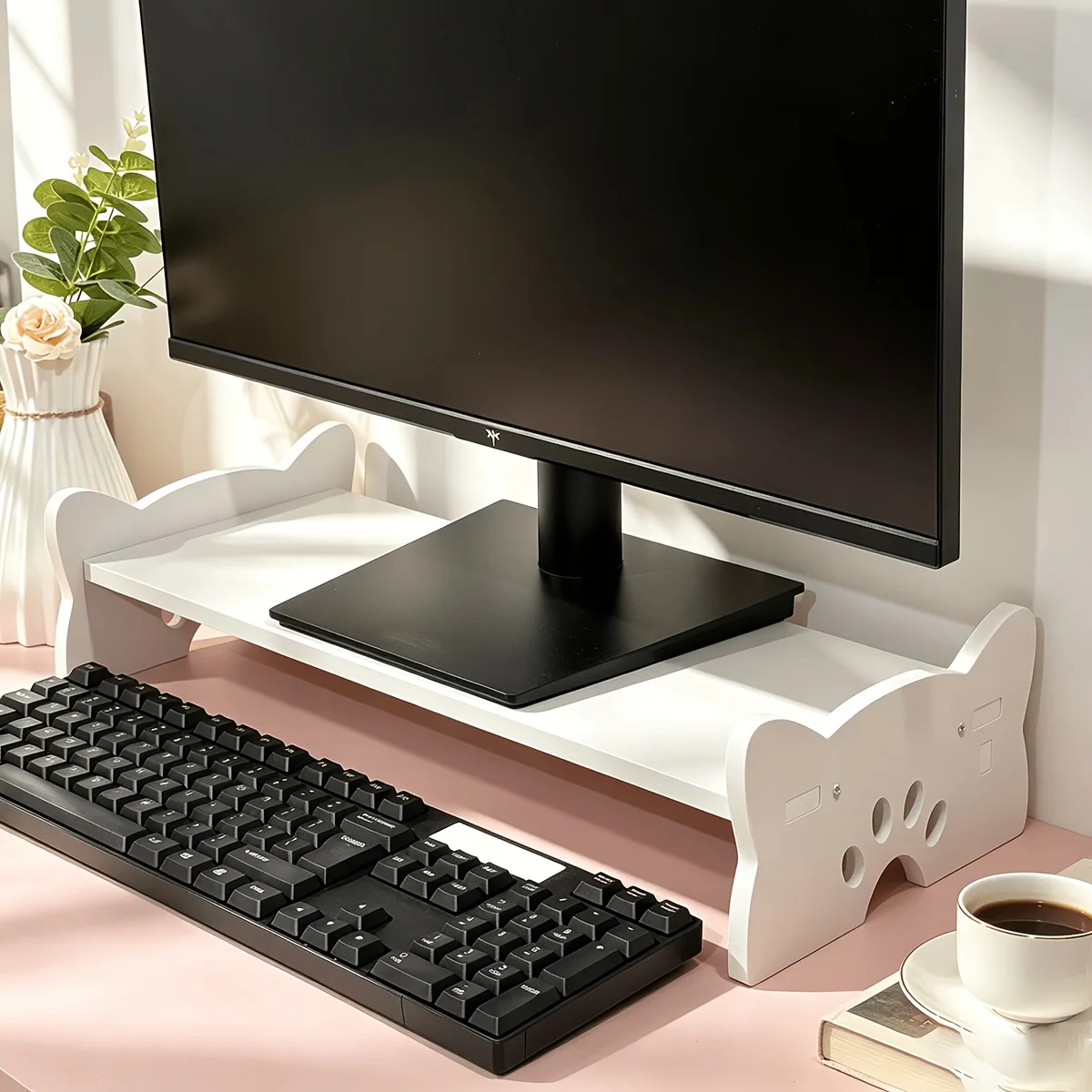 Einfacher einstufiger Desktop-Monitorständer für Computermonitore