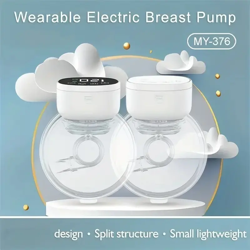 2pcs Wearable Breast Pumps Electric Breast Pumps Hands Free Breastfeeding Pumps With LED Display 3 Modes 9 Levels Painless