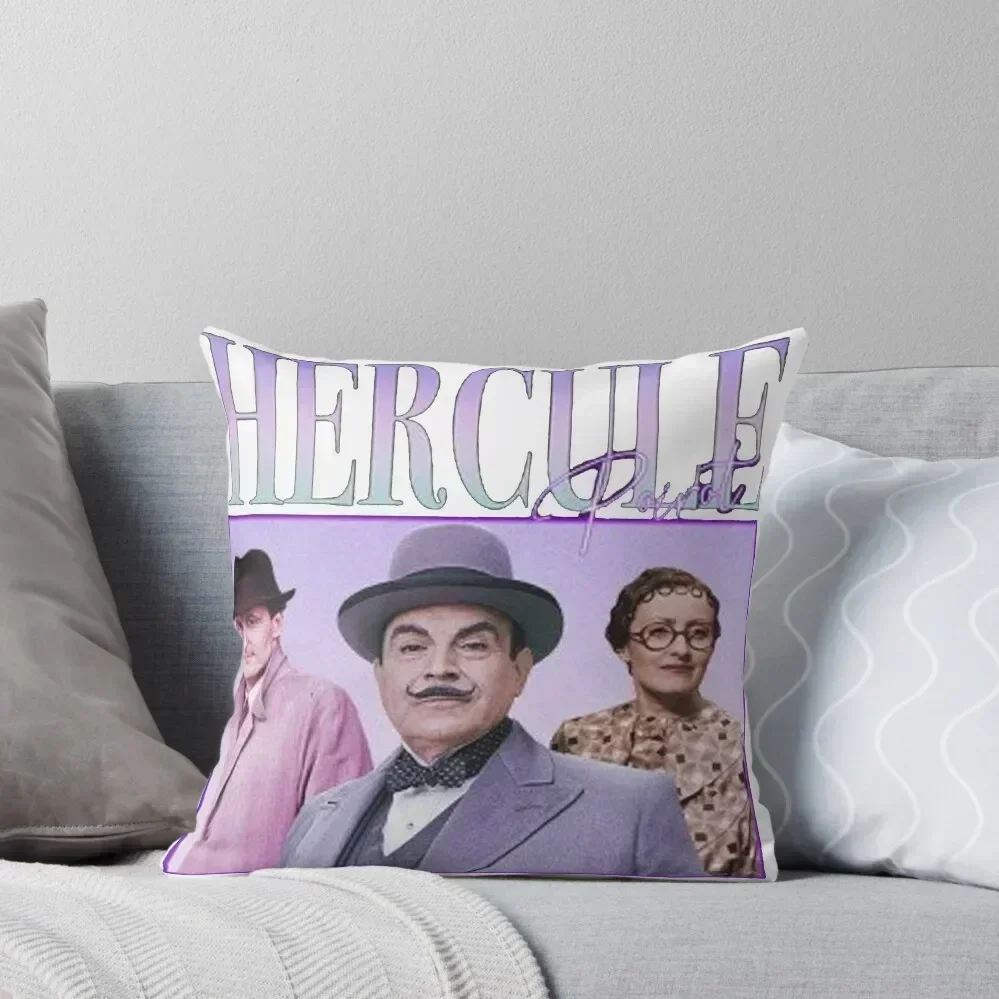 

90's Retro style Hercule Poirot Throw Throw Pillow home decor items Luxury Pillow Cover Couch Pillows Christmas s Covers pillow