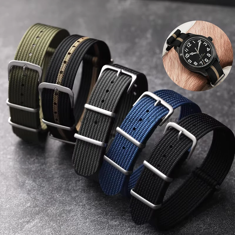 جديد مضلع النايلون حزام الساعات حزام ساعة قماش 18 مللي متر 20 مللي متر 22 مللي متر معصمه اكسسوارات للجيش العسكرية MenSport العالمي سوار